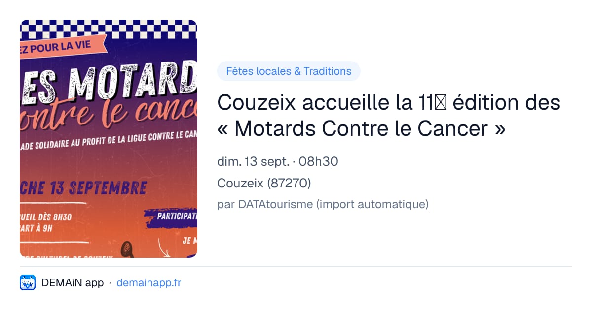 Couzeix accueille la 11ᵉ édition des « Motards Contre le Cancer » — Couzeix