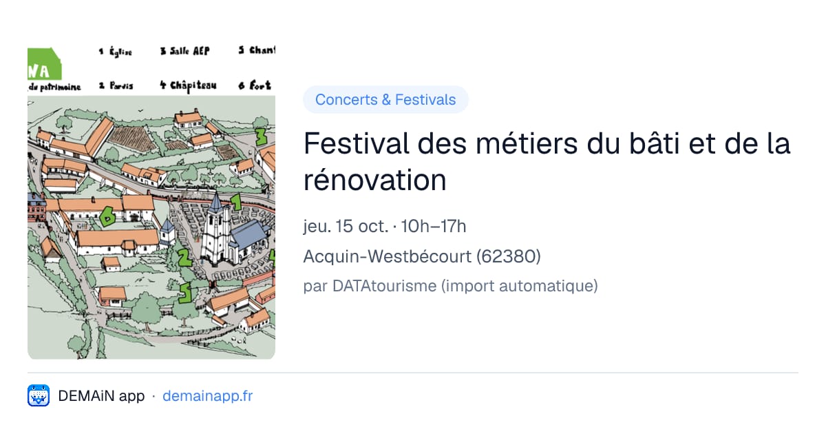 Festival des métiers du bâti et de la rénovation — Acquin-Westbécourt