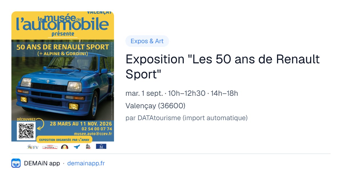 Exposition "Les 50 ans de Renault Sport" — Valençay