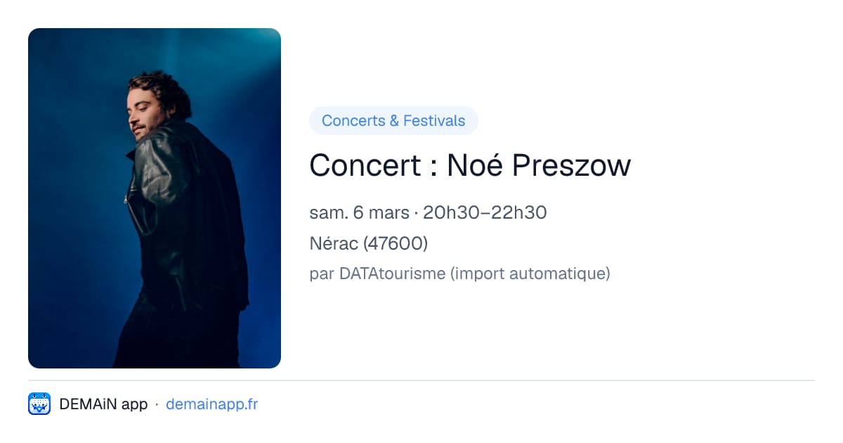 Concert : Noé Preszow — Nérac