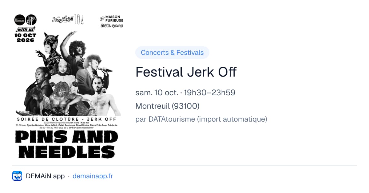 Festival Jerk Off — Montreuil