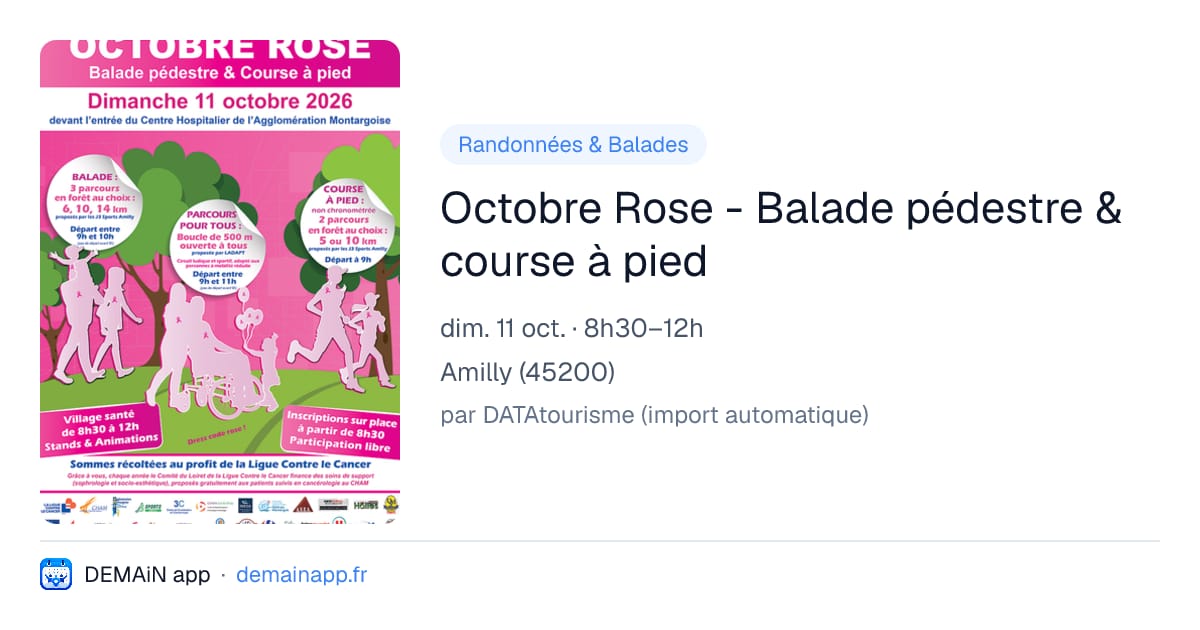 Octobre Rose - Balade pédestre & course à pied — Amilly