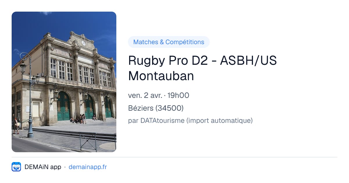 Rugby Pro D2 - ASBH/US Montauban — Béziers