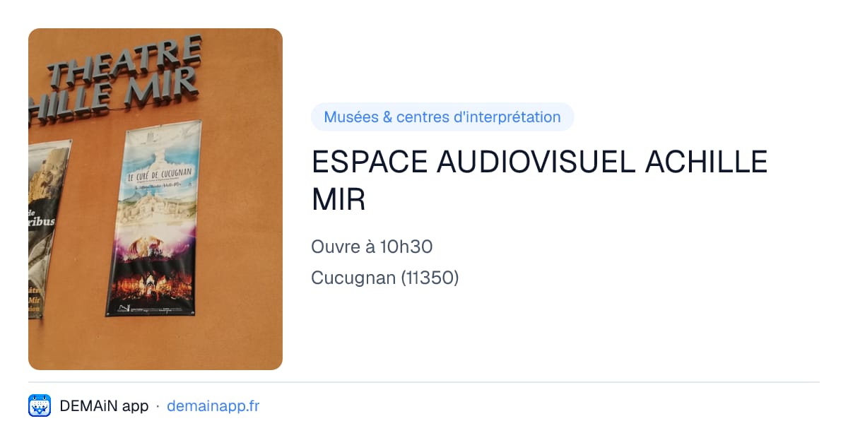ESPACE AUDIOVISUEL ACHILLE MIR — Cucugnan