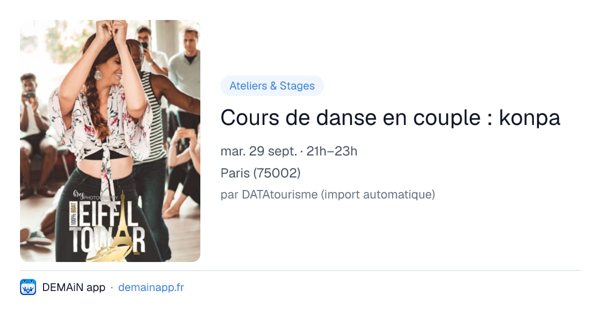 Cours de danse en couple : konpa — Paris
