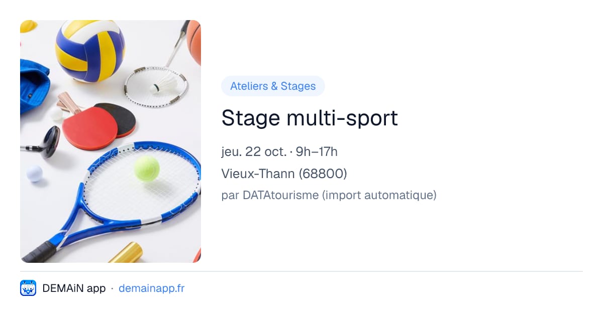 Stage multi-sport — Vieux-Thann