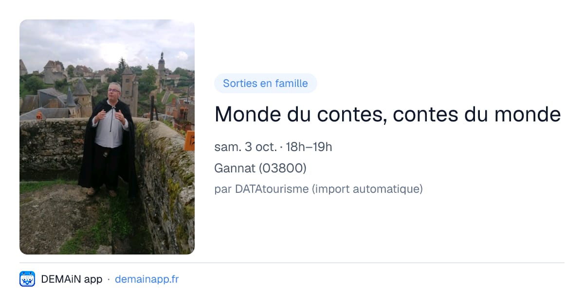 Monde du contes, contes du monde — Gannat