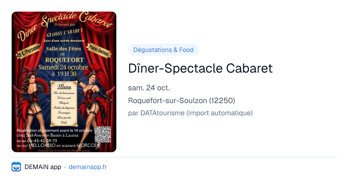 Dîner-Spectacle Cabaret — Roquefort-sur-Soulzon