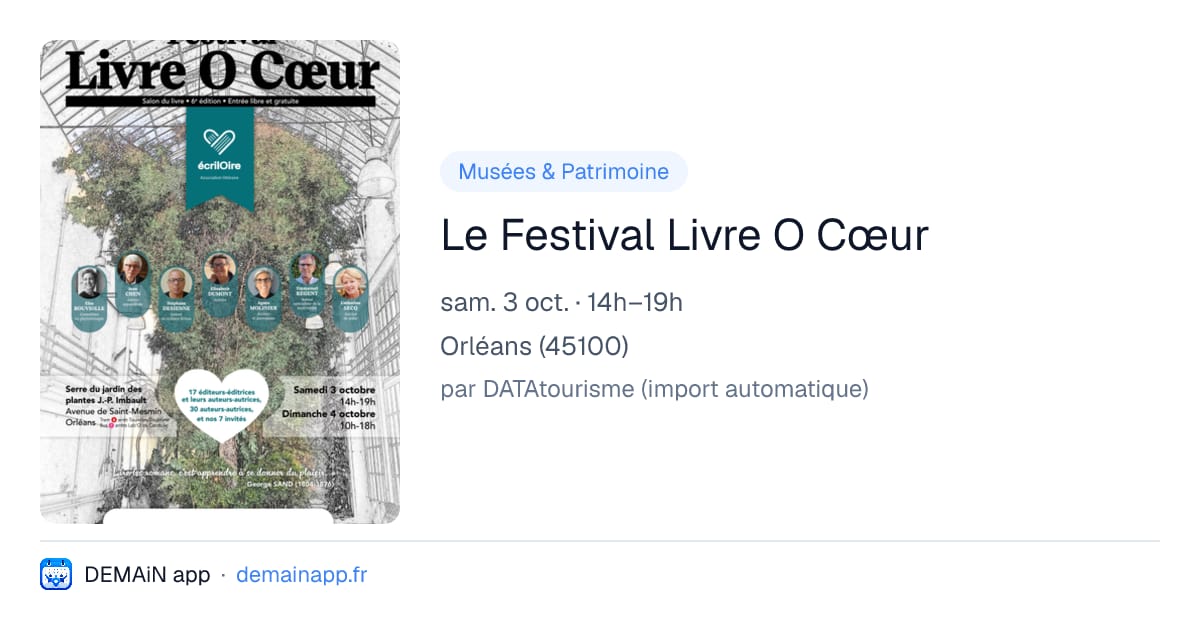 Le Festival Livre O Cœur — Orléans