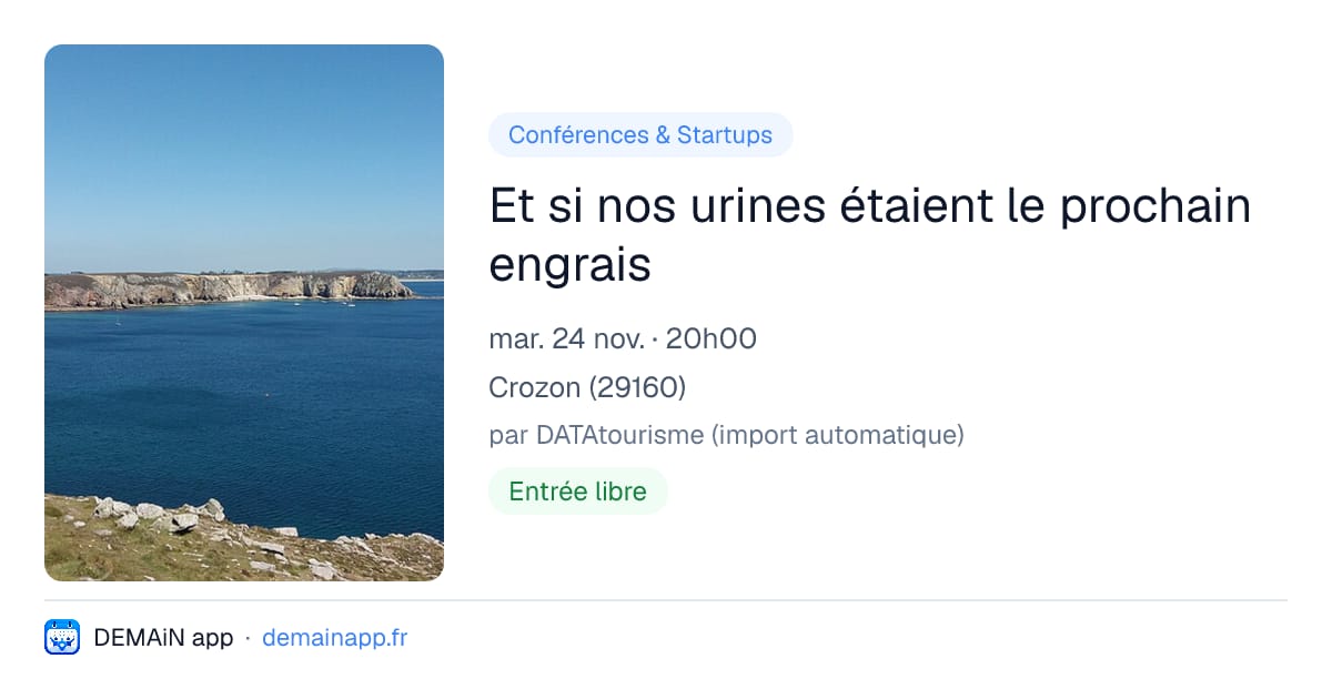 Et si nos urines étaient le prochain engrais — Crozon