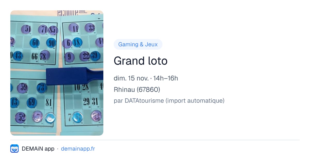 Grand loto — Rhinau