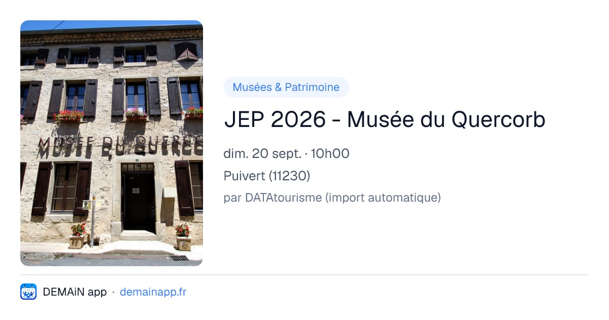JEP 2026 - Musée du Quercorb — Puivert