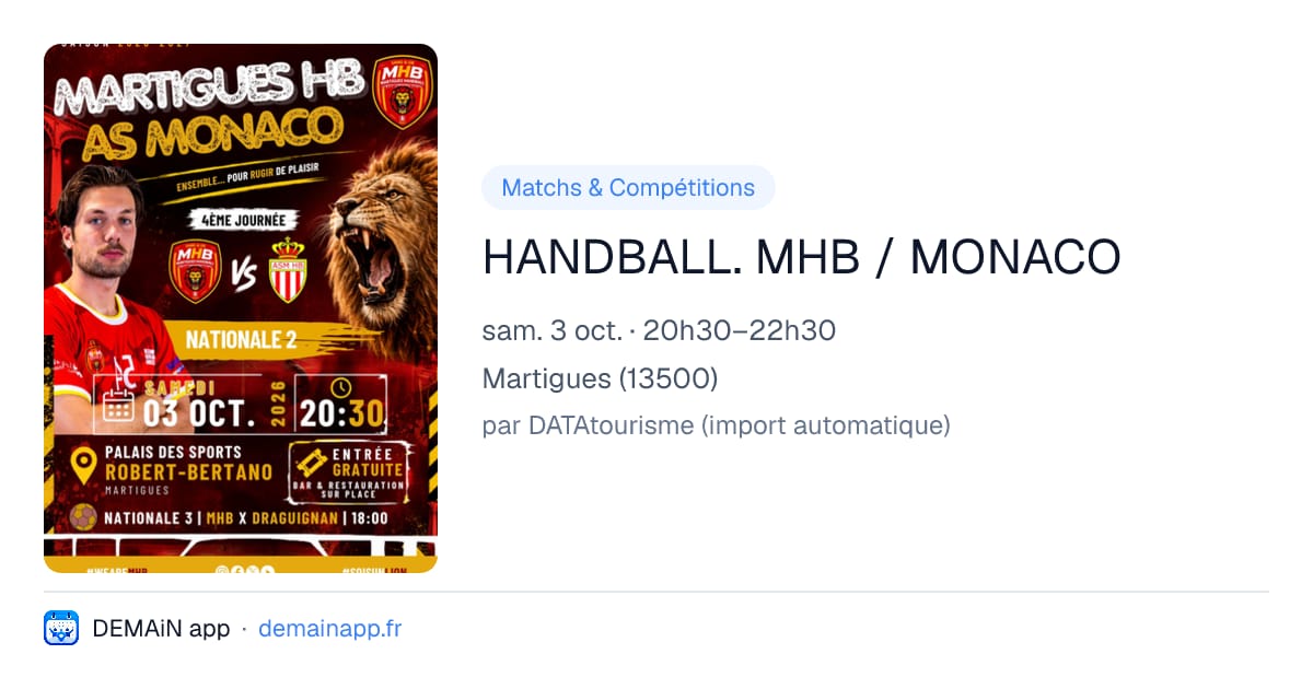 HANDBALL. MHB / MONACO — Martigues