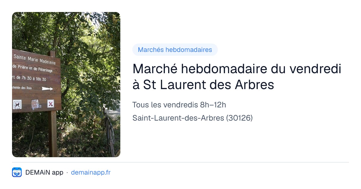 Marché hebdomadaire du vendredi à St Laurent des Arbres — Saint-Laurent-des-Arbres