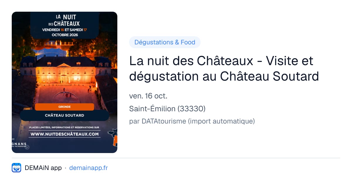 La nuit des Châteaux - Visite et dégustation au Château Soutard — Saint-Émilion