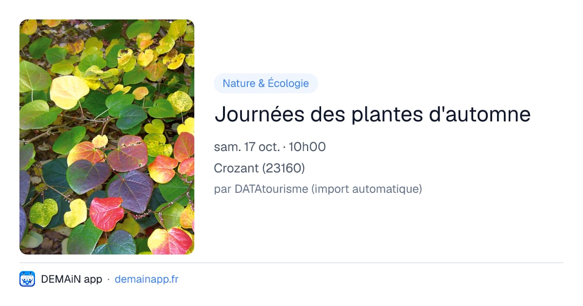 Journées des plantes d'automne — Crozant
