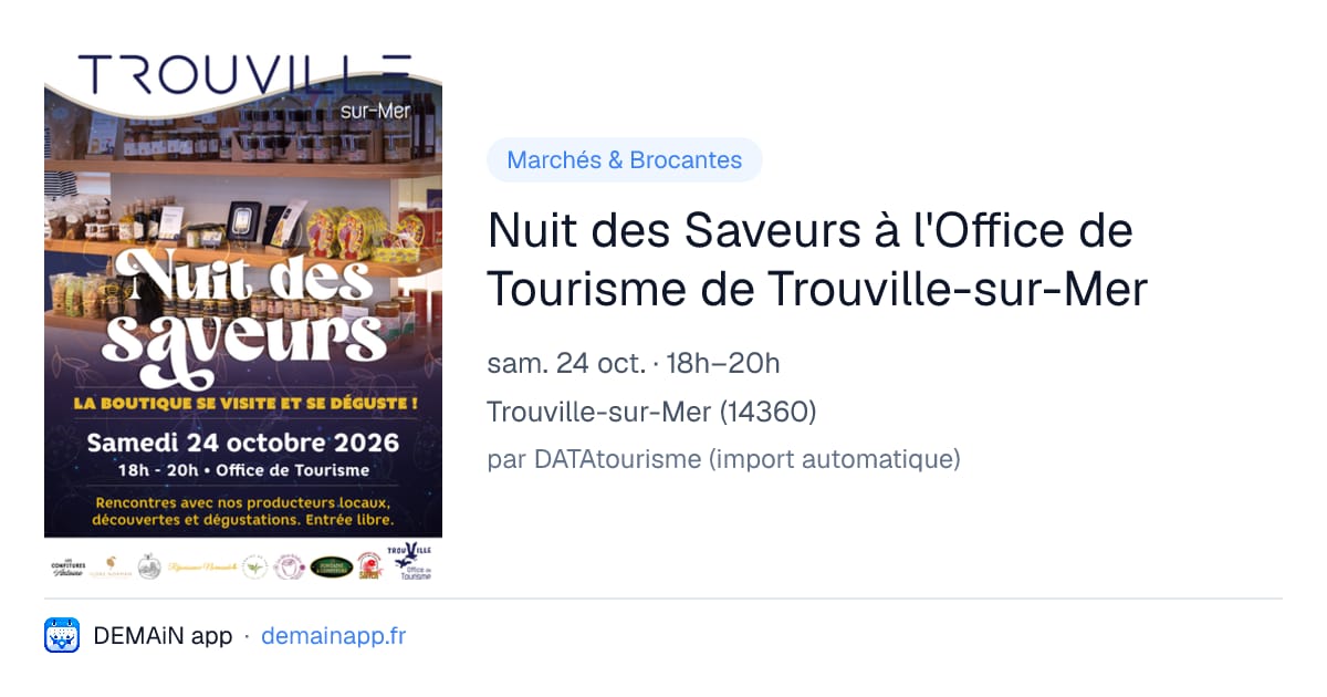 Nuit des Saveurs à l'Office de Tourisme de Trouville-sur-Mer — Trouville-sur-Mer