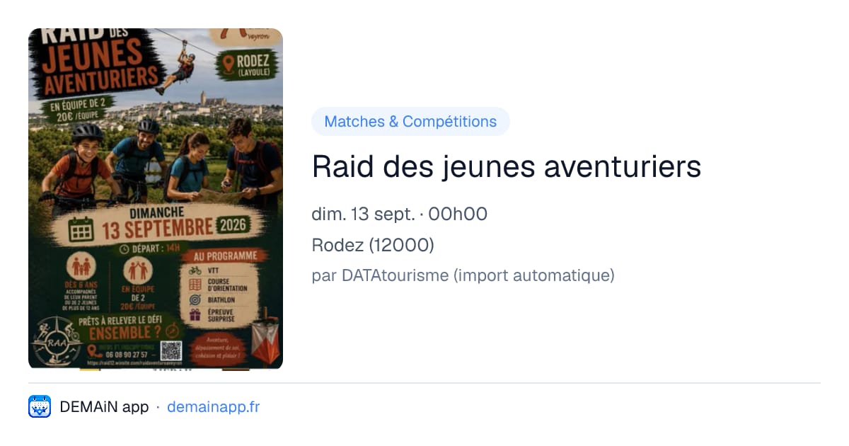Raid des jeunes aventuriers — Rodez