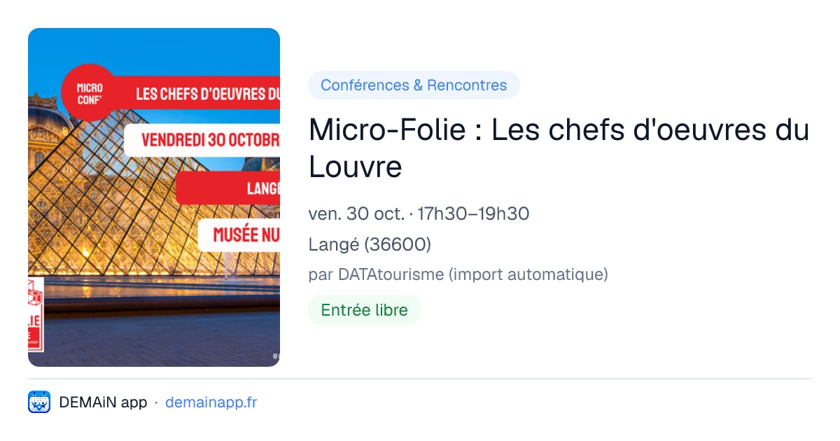Micro-Folie : Les chefs d'oeuvres du Louvre — Langé