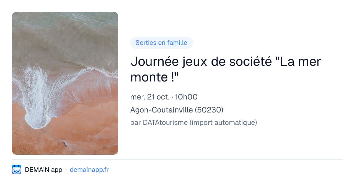 Journée jeux de société "La mer monte !" — Agon-Coutainville