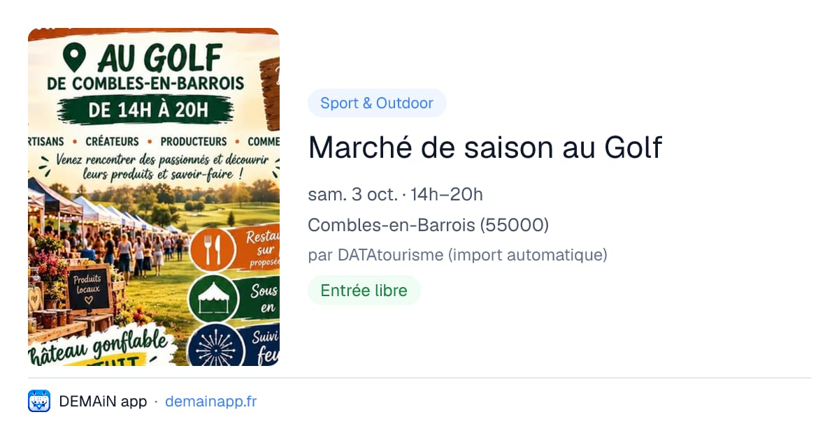 Marché de saison au Golf — Combles-en-Barrois