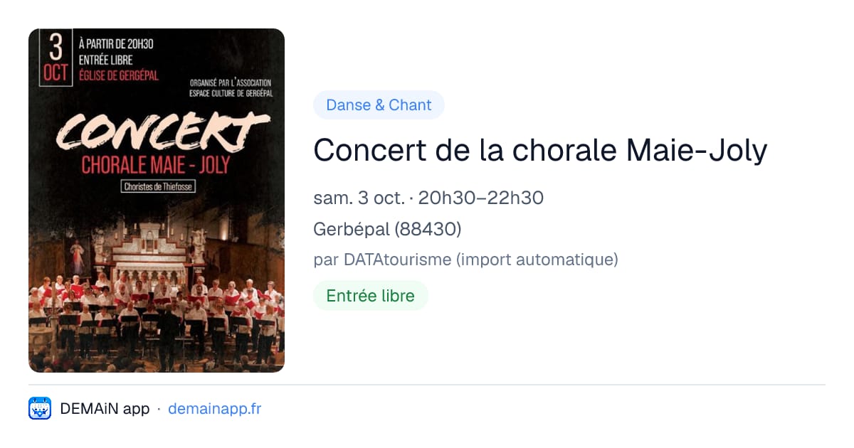 Concert de la chorale Maie-Joly — Gerbépal