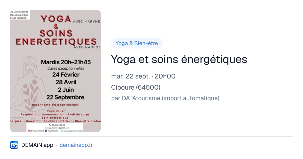Yoga et soins énergétiques — Ciboure
