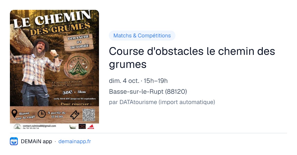 Course d'obstacles le chemin des grumes — Basse-sur-le-Rupt
