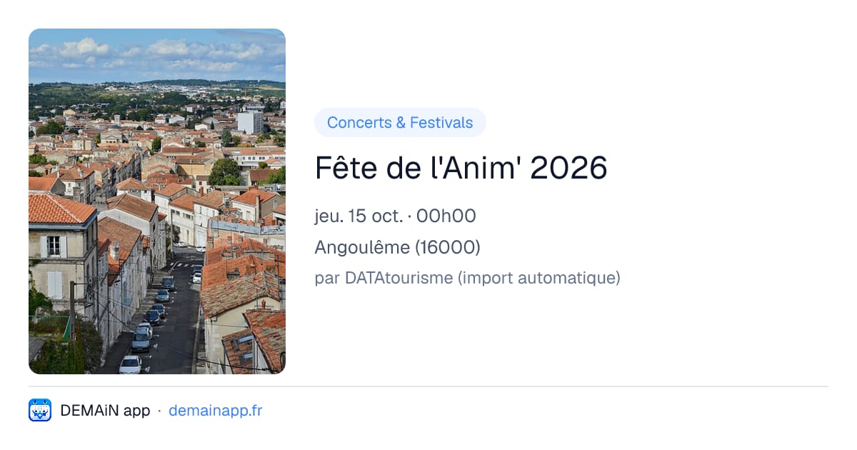 Fête de l'Anim' 2026 — Angoulême