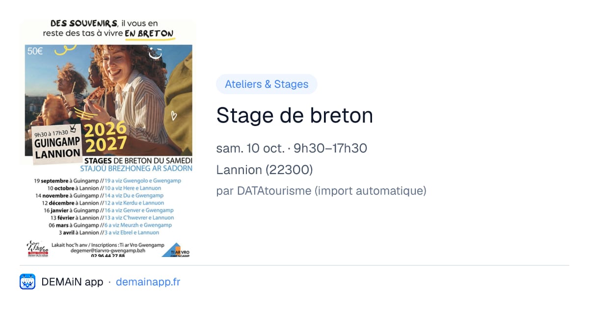 Stage de breton — Lannion