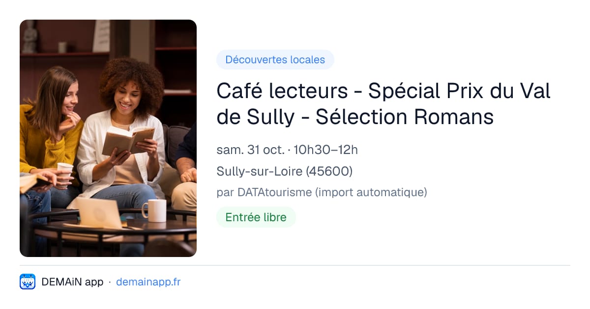 Café lecteurs - Spécial Prix du Val de Sully - Sélection Romans — Sully-sur-Loire