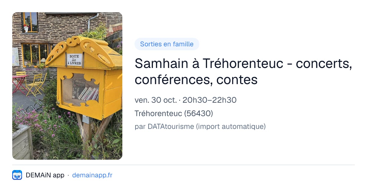 Samhain à Tréhorenteuc - concerts, conférences, contes — Tréhorenteuc