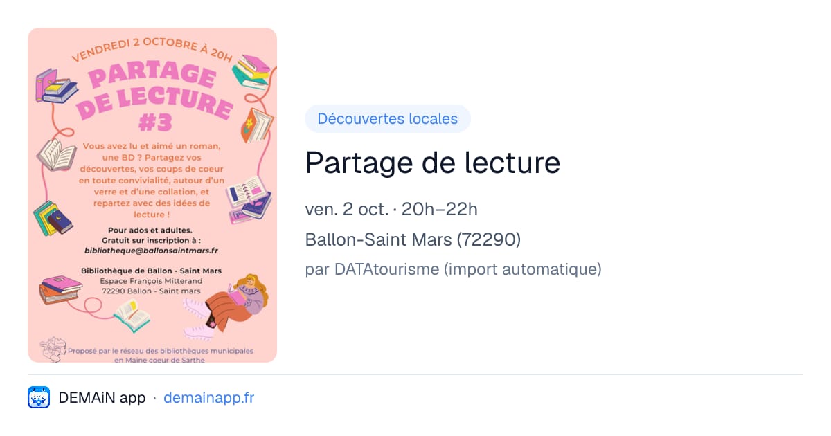 Partage de lecture — Ballon-Saint Mars