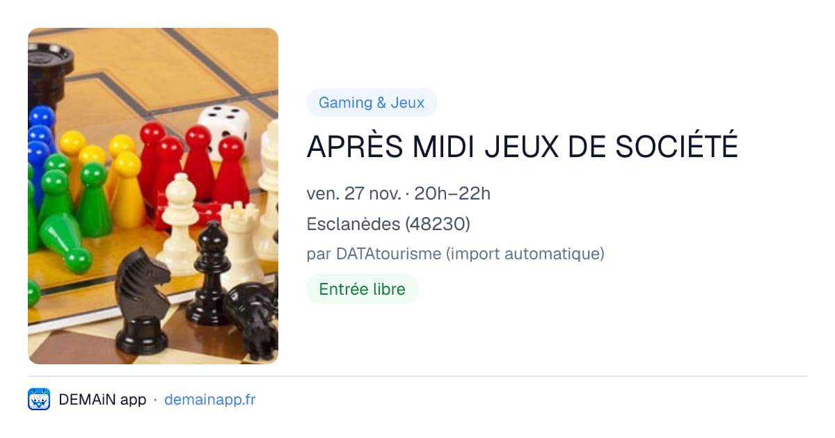 APRÈS MIDI JEUX DE SOCIÉTÉ — Esclanèdes