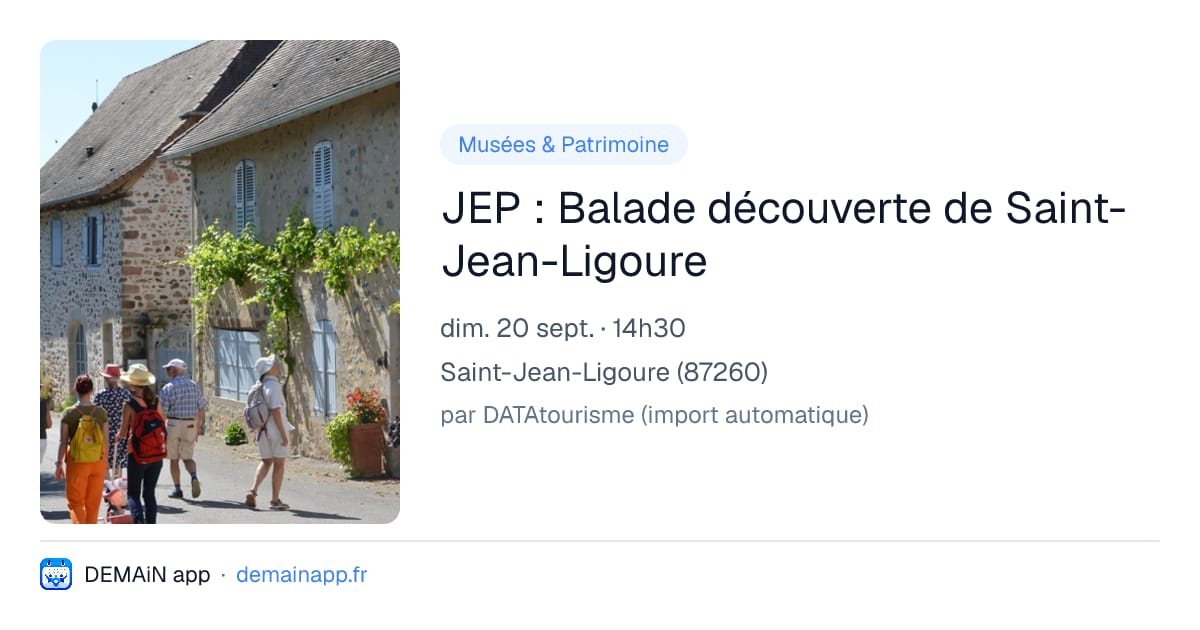 JEP : Balade découverte de Saint-Jean-Ligoure — Saint-Jean-Ligoure