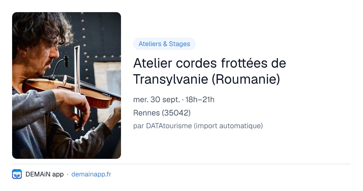 Atelier cordes frottées de Transylvanie (Roumanie) — Rennes