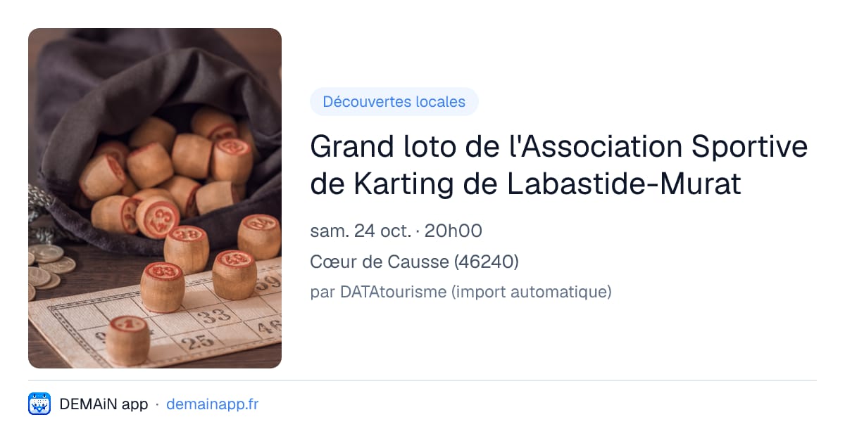 Grand loto de l'Association Sportive de Karting de Labastide-Murat — Cœur de Causse