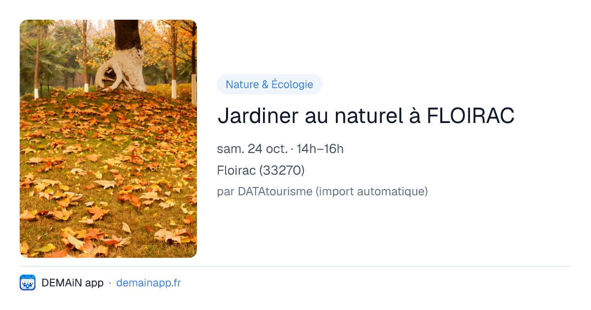 Jardiner au naturel à FLOIRAC — Floirac
