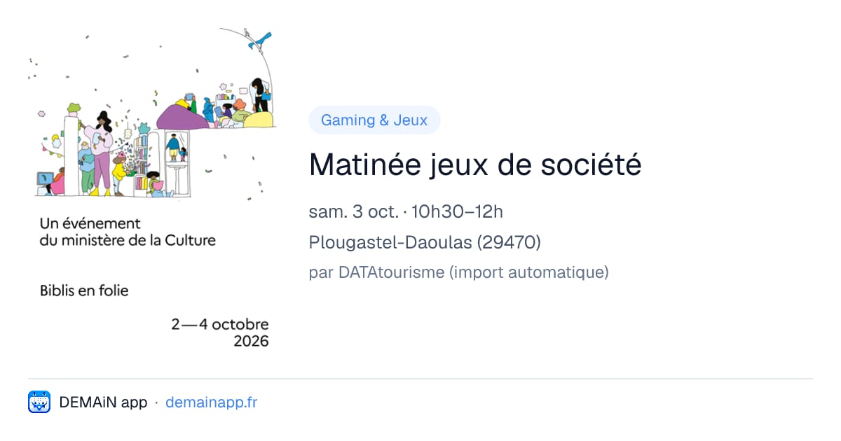 Matinée jeux de société — Plougastel-Daoulas