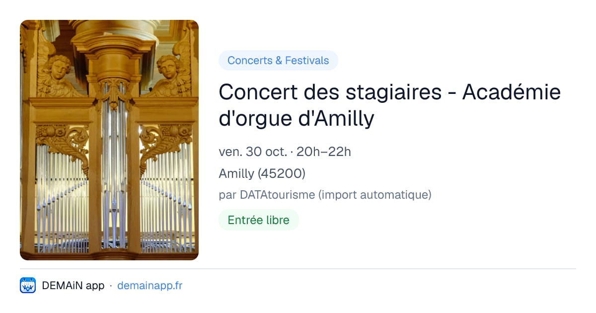Concert des stagiaires - Académie d'orgue d'Amilly — Amilly