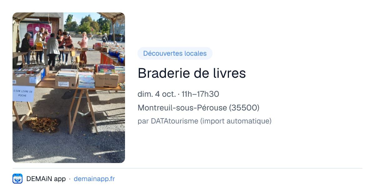 Braderie de livres — Montreuil-sous-Pérouse