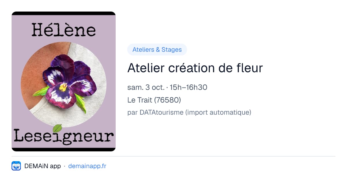 Atelier création de fleur — Le Trait