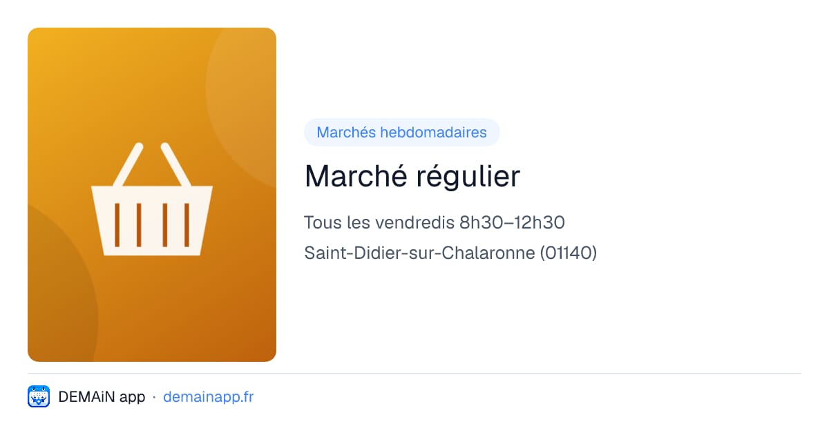 Marché régulier — Saint-Didier-sur-Chalaronne
