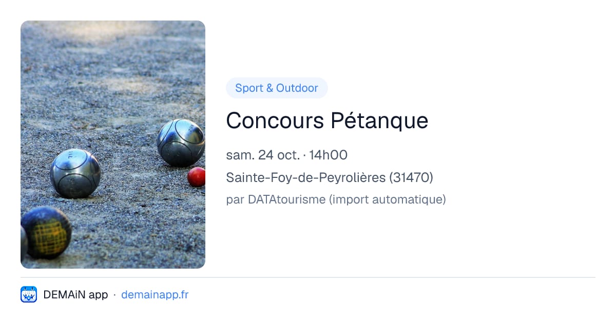 Concours Pétanque — Sainte-Foy-de-Peyrolières