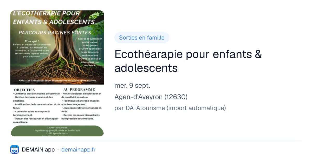 Ecothéarapie pour enfants & adolescents — Agen-d'Aveyron