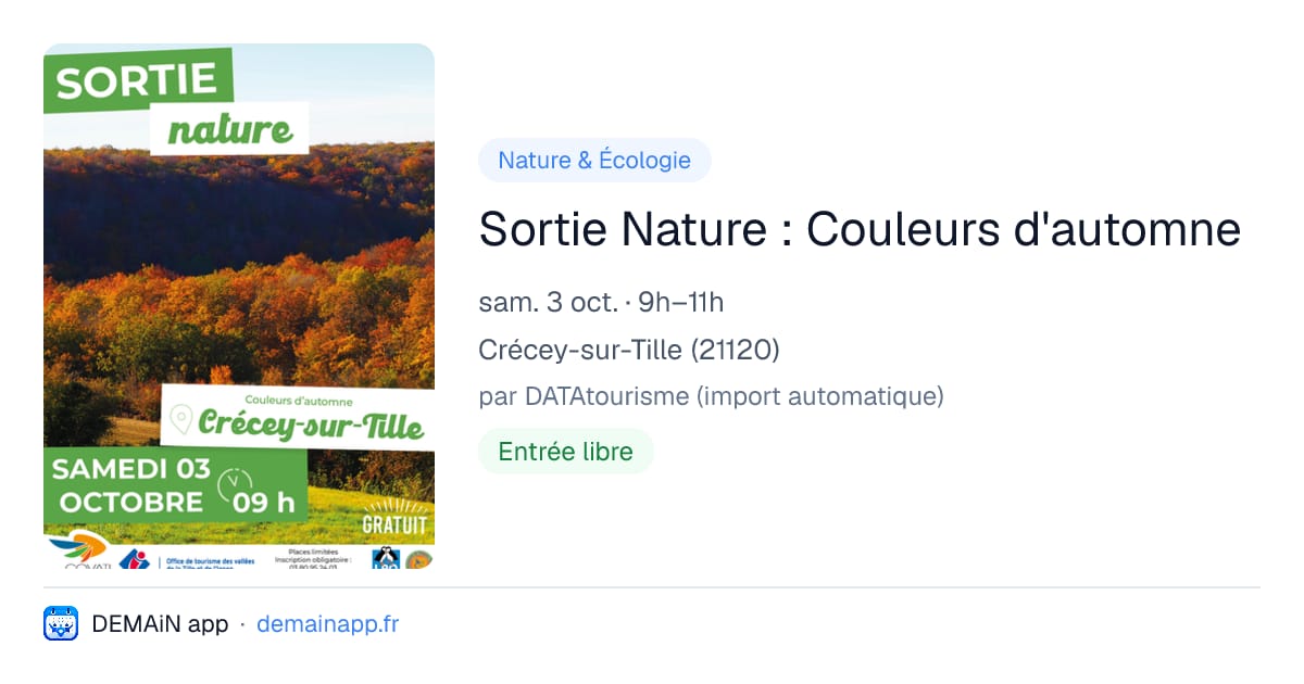 Sortie Nature : Couleurs d'automne — Crécey-sur-Tille