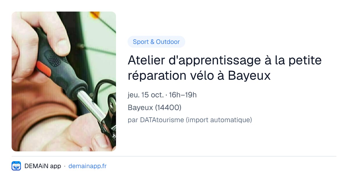 Atelier d'apprentissage à la petite réparation vélo à Bayeux — Bayeux