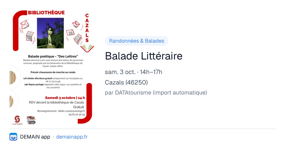 Balade Littéraire — Cazals