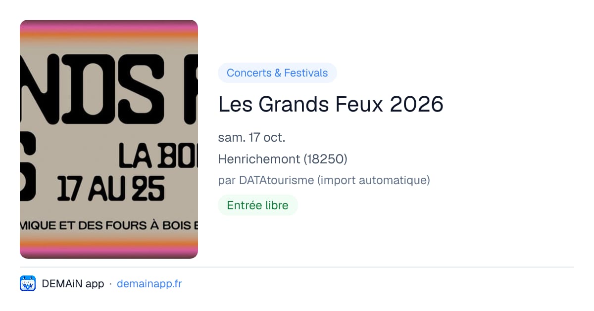 Les Grands Feux 2026 — Henrichemont