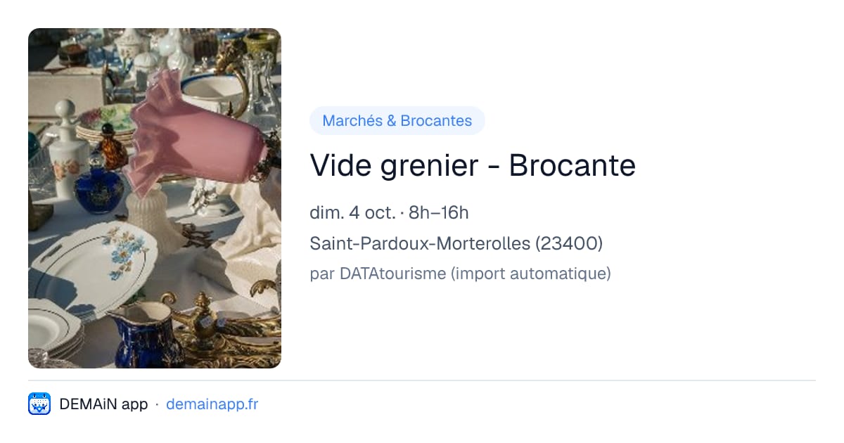 Vide grenier - Brocante — Saint-Pardoux-Morterolles